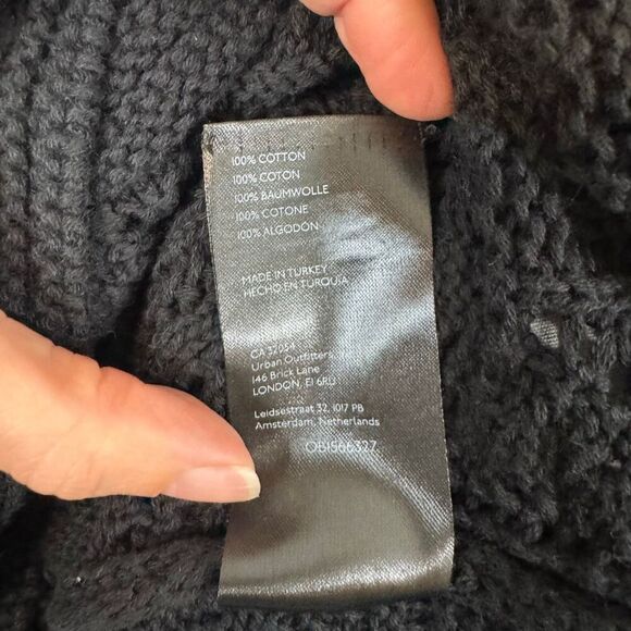 Anthropologie Black Crochet Beach Coverup Bodycon Dress | Large - Picture 11 of 15